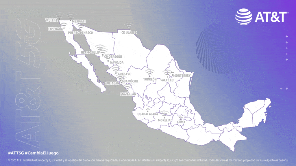Mapa 5G. Imagen: ATT México