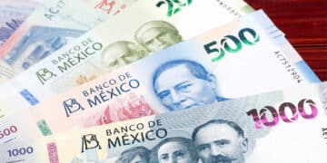 Acercamiento a billetes mexicanos