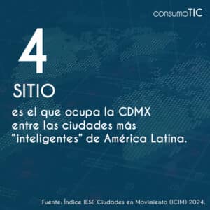 4 sitio es el que ocupa la CDMX entre las ciudades más “inteligentes” de América Latina.