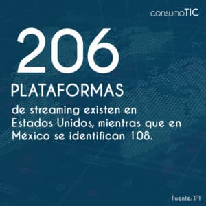 206 plataformas de streaming existen en Estados Unidos, mientras que en México se identifican 108.